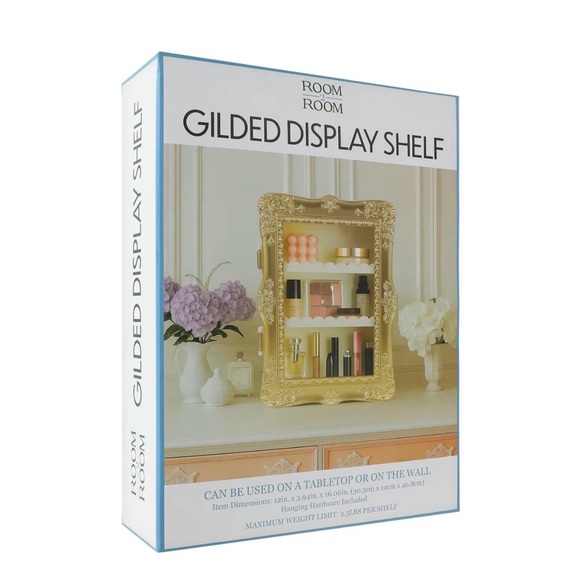 TikTok Viral Room2Room Five Below Gilded Display Shelf Gold Vanity Cabinet - Picture 5 of 16
